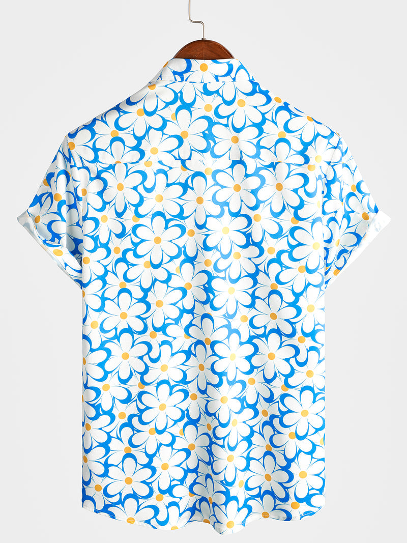 Casual Floral Short Sleeve Beach Shirt