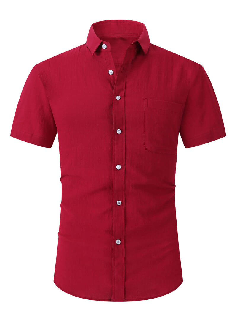 Casual Solid Color Short Sleeve Shirt