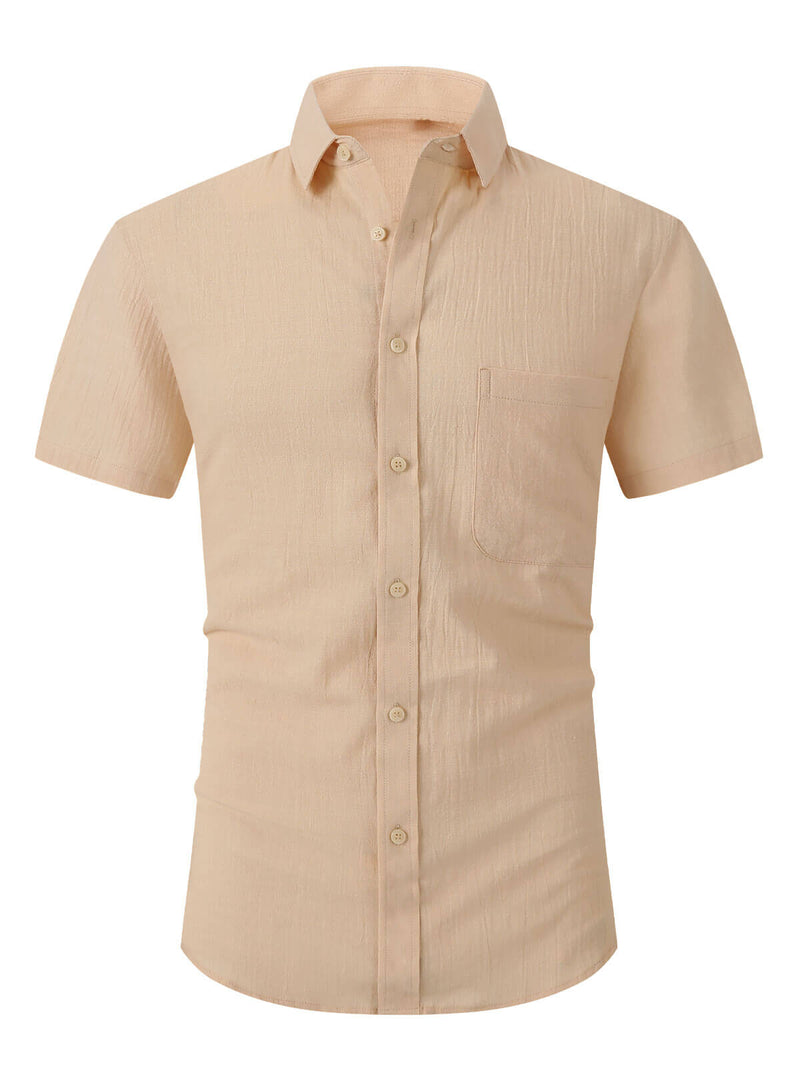 Casual Solid Color Short Sleeve Shirt