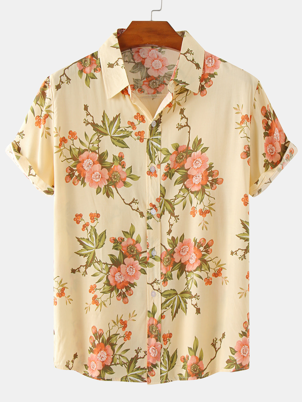 Casual Button Up Retro Floral Shirt