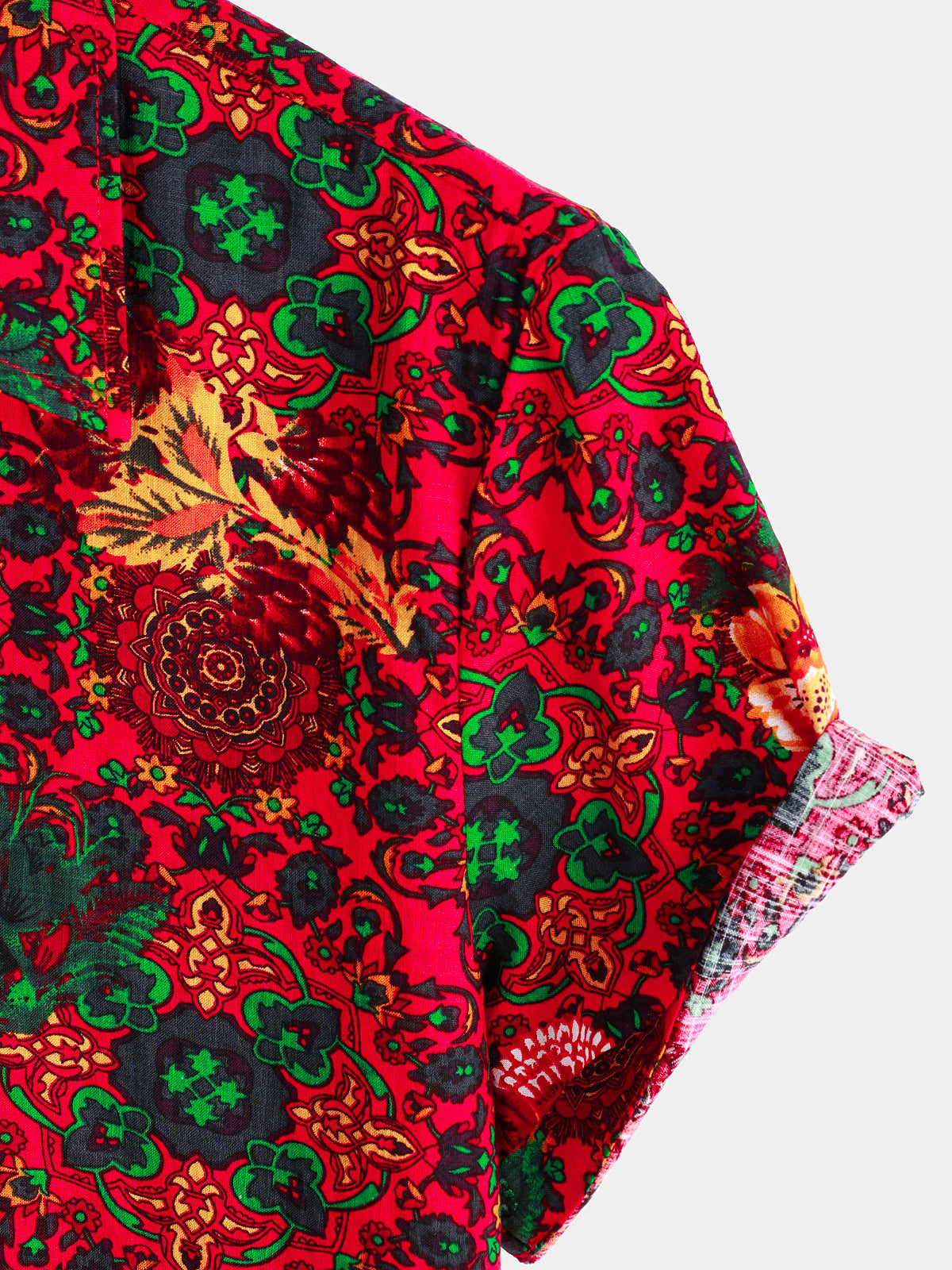 Vintage Floral Print Hawaiian Cotton Shirt