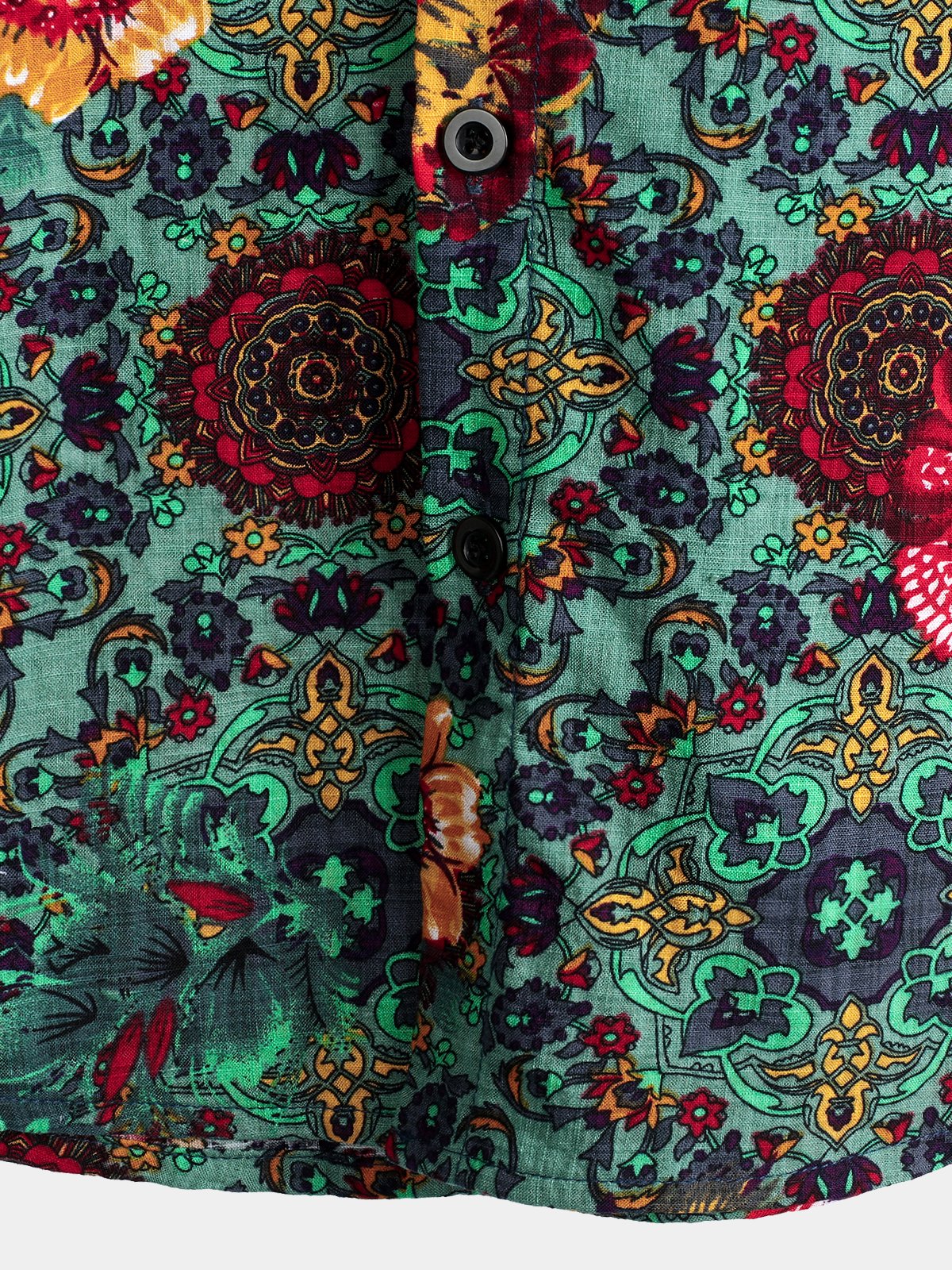 Vintage Floral Print Hawaiian Cotton Shirt