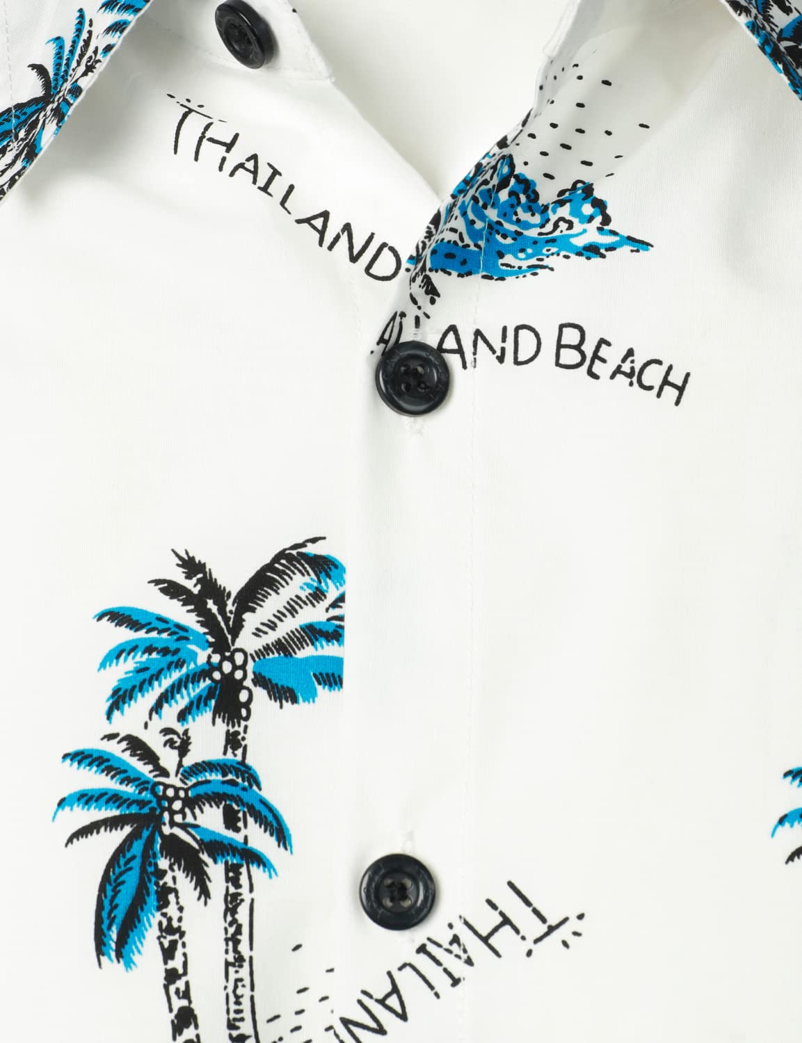 Hawaiian Tree Island Print Casual Short Sleeve Shirt