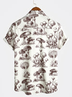 Mushroom Print Short Sleeve Shirt