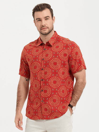 Vintage Pattern Casual Short Sleeve Shirt