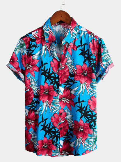 Island Allure Floral Print Pocket Shirt