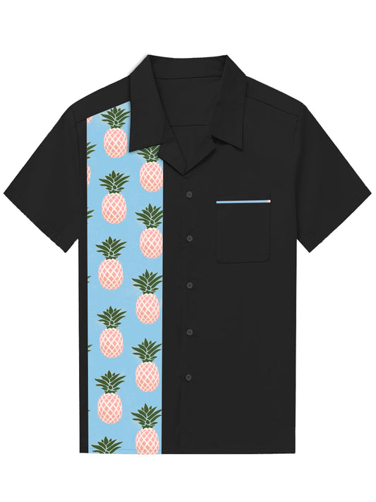 Pineapple Fruit Pocket Short Sleeve Shirt