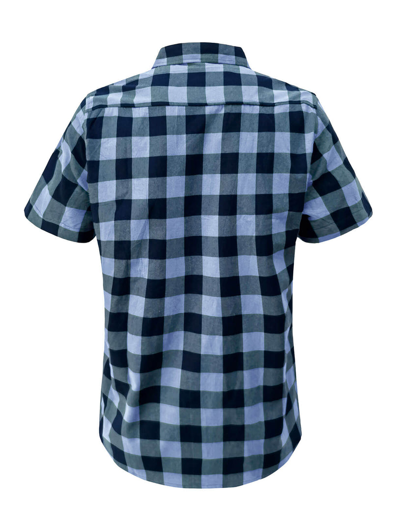 Check Casual Plaid Holiday Short Sleeve Shirt