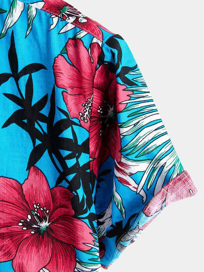 Island Allure Floral Print Pocket Shirt