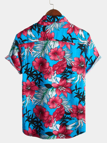 Island Allure Floral Print Pocket Shirt