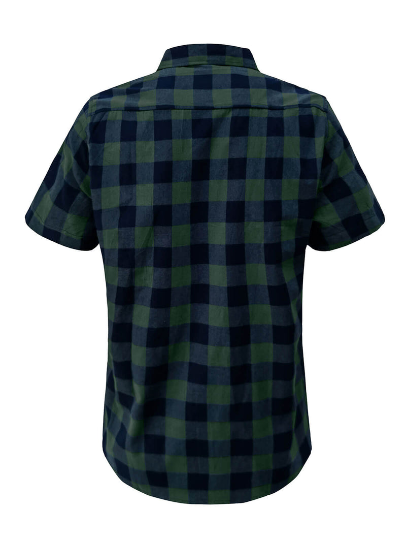 Check Casual Plaid Holiday Short Sleeve Shirt