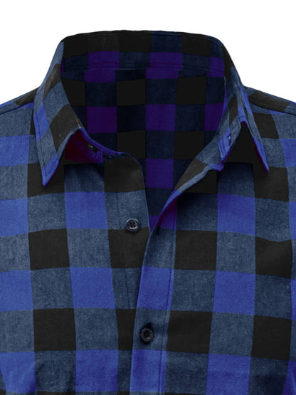 Check Casual Plaid Holiday Short Sleeve Shirt