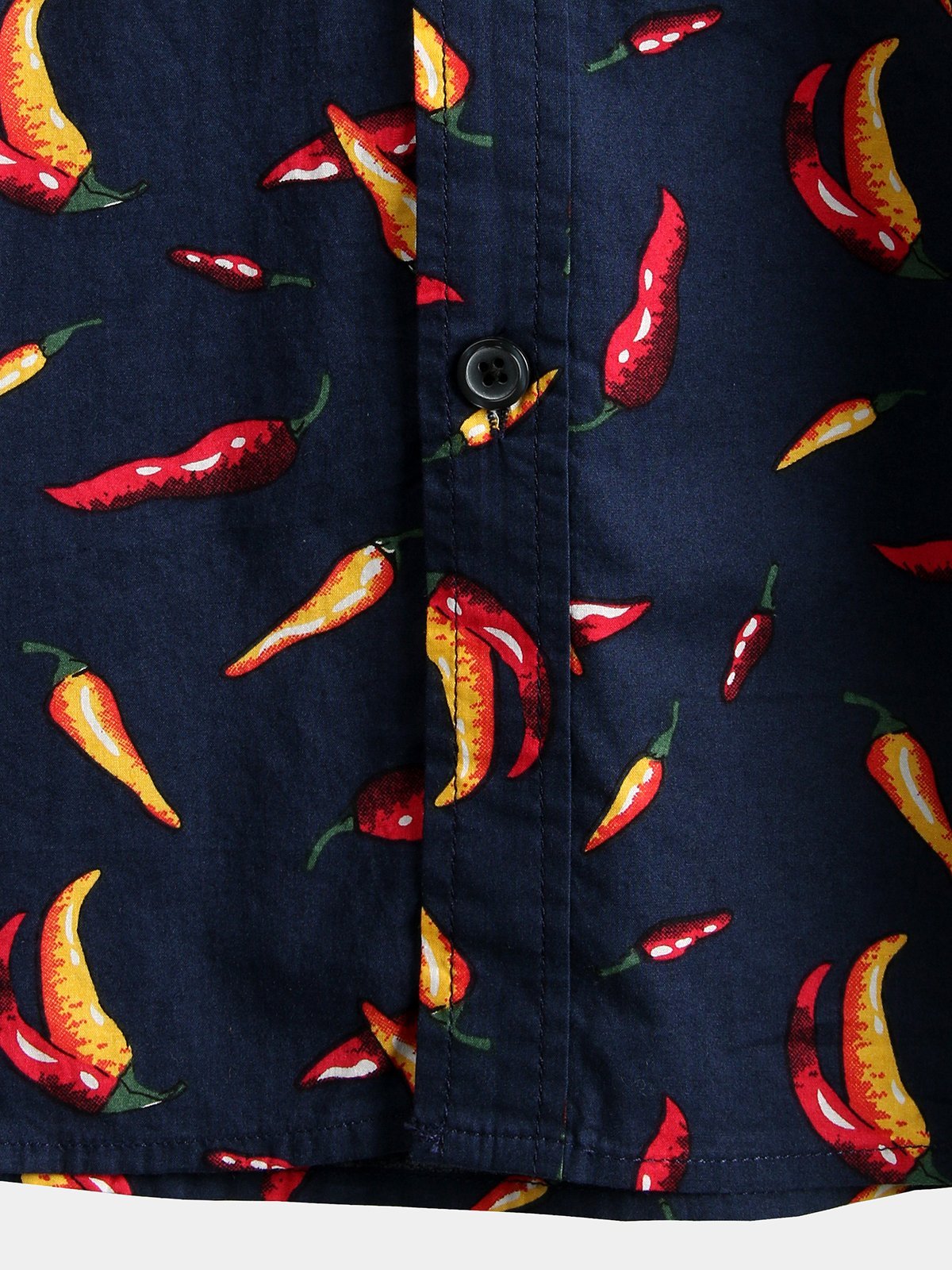 Pepper Print Cotton Tropical Hawaiian Shirt