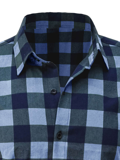 Check Casual Plaid Holiday Short Sleeve Shirt