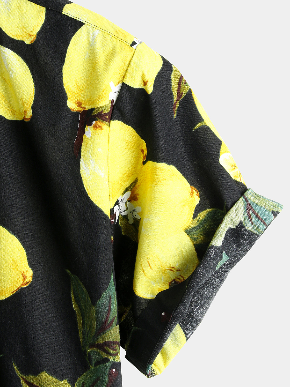 Tropical Yellow Lemon Print Shirt