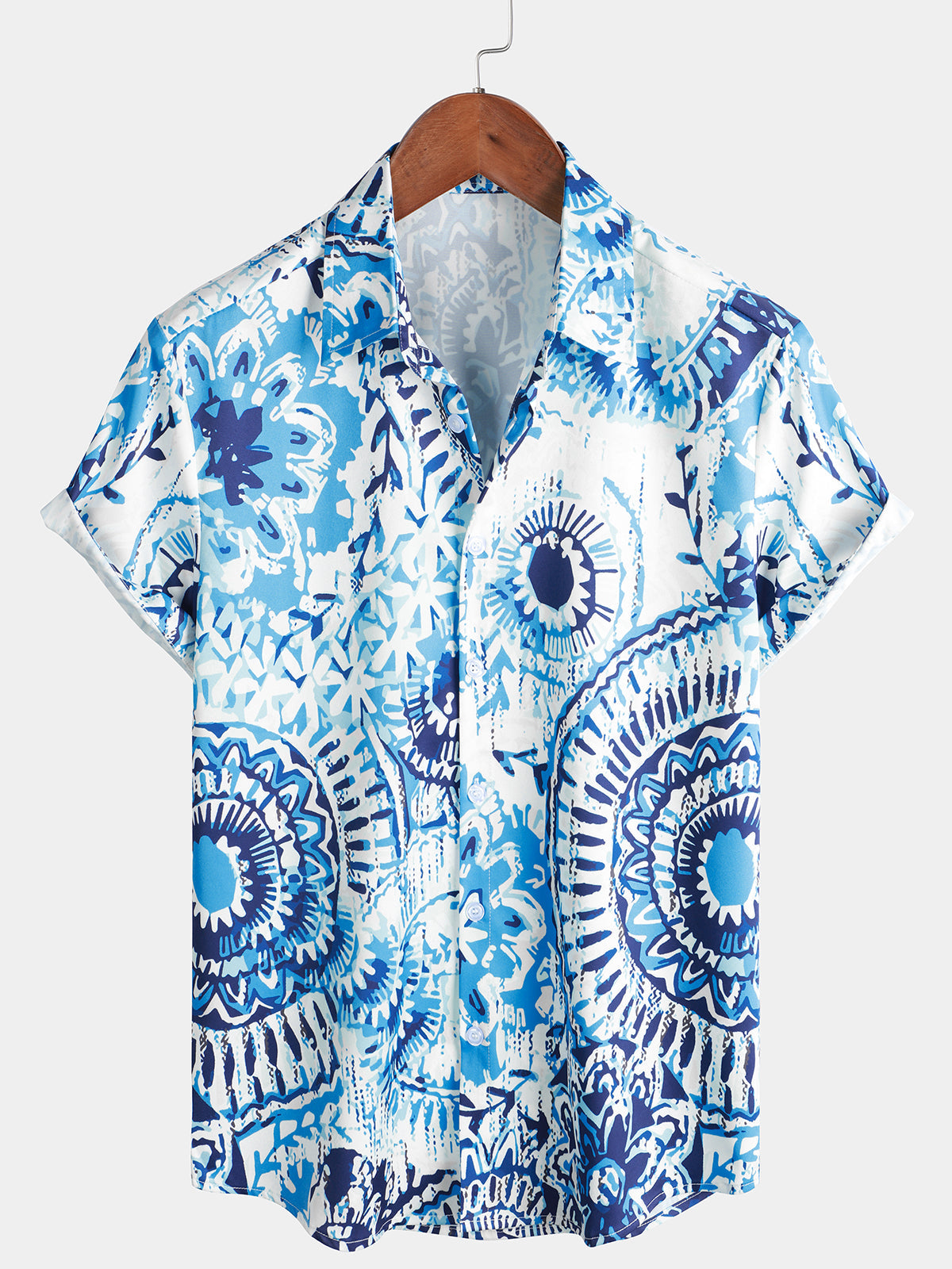 Vintage Floral Print Hawaiian Short Sleeve Shirt