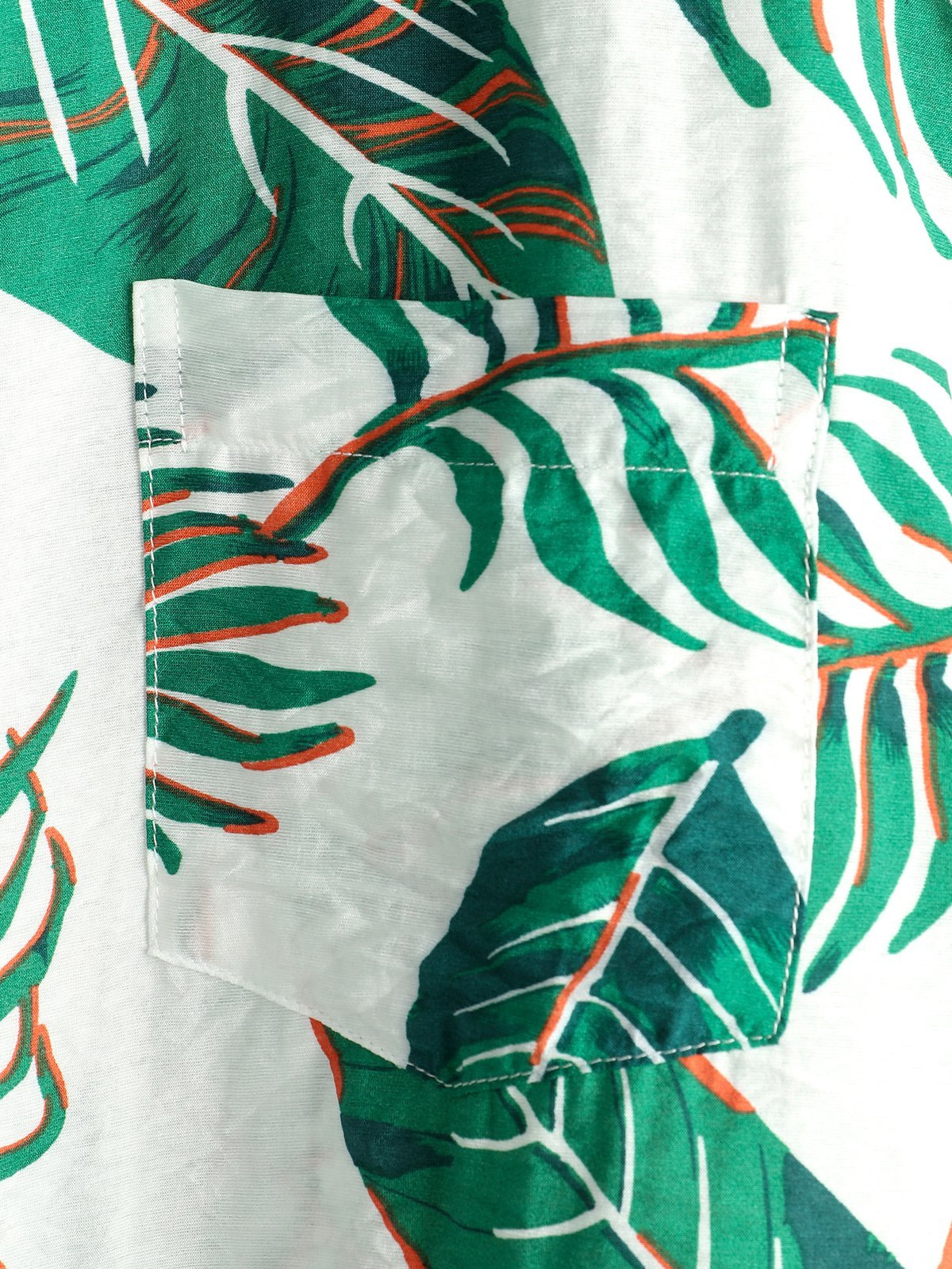 Leaf Print Pocket Holiday Shirt