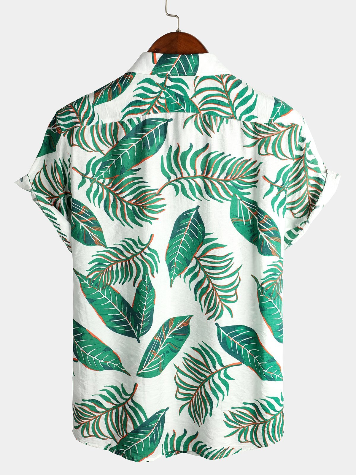 Leaf Print Pocket Holiday Shirt