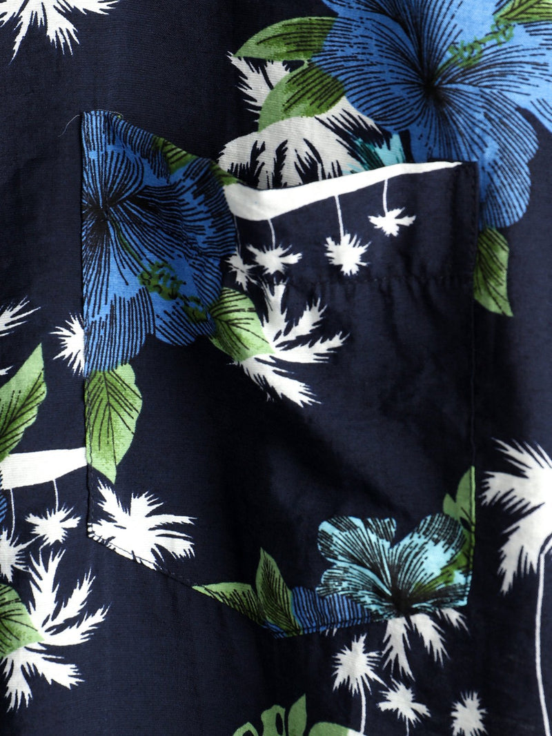 Holiday Floral Print Tropical Short Sleeve Shirt