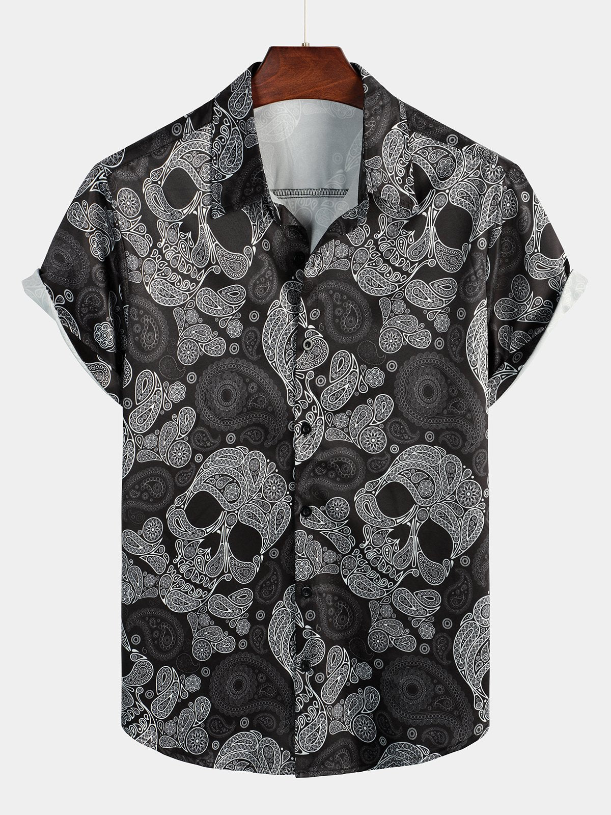 Graphic Print Collared Short Sleeve Shirt