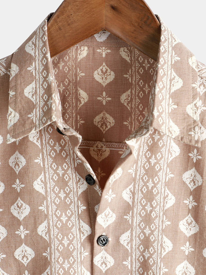 Cotton Retro Button Up 70s Shirt