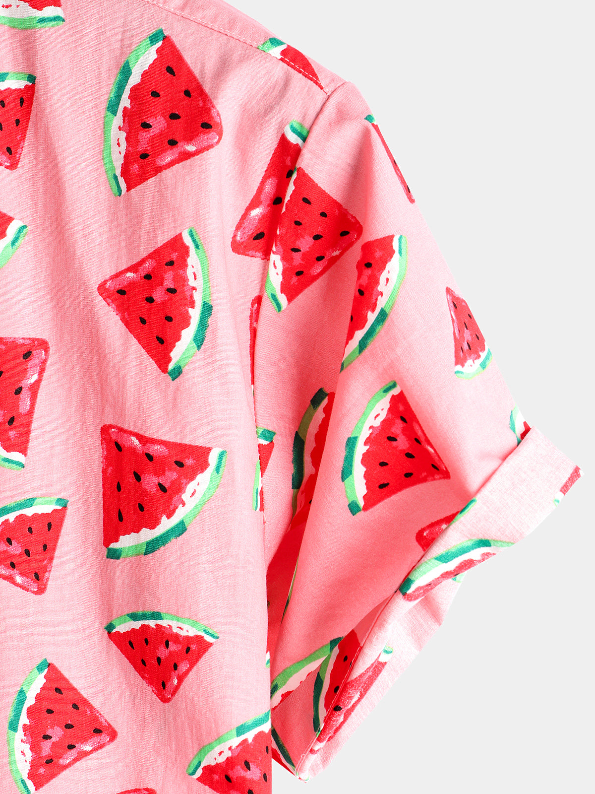 Watermelon Tropical Hawaii Fruit Print Cotton Shirt