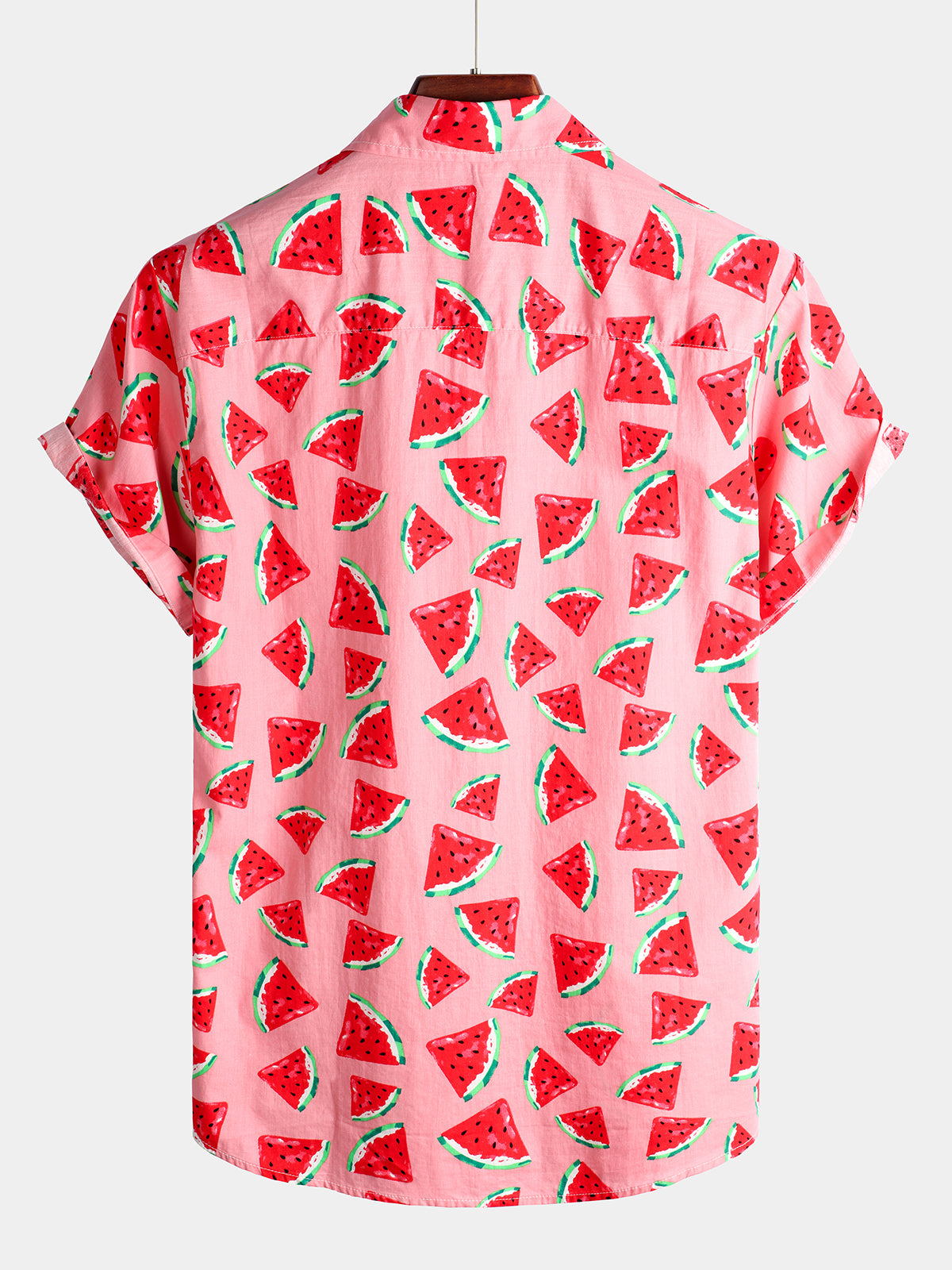 Watermelon Tropical Hawaii Fruit Print Cotton Shirt