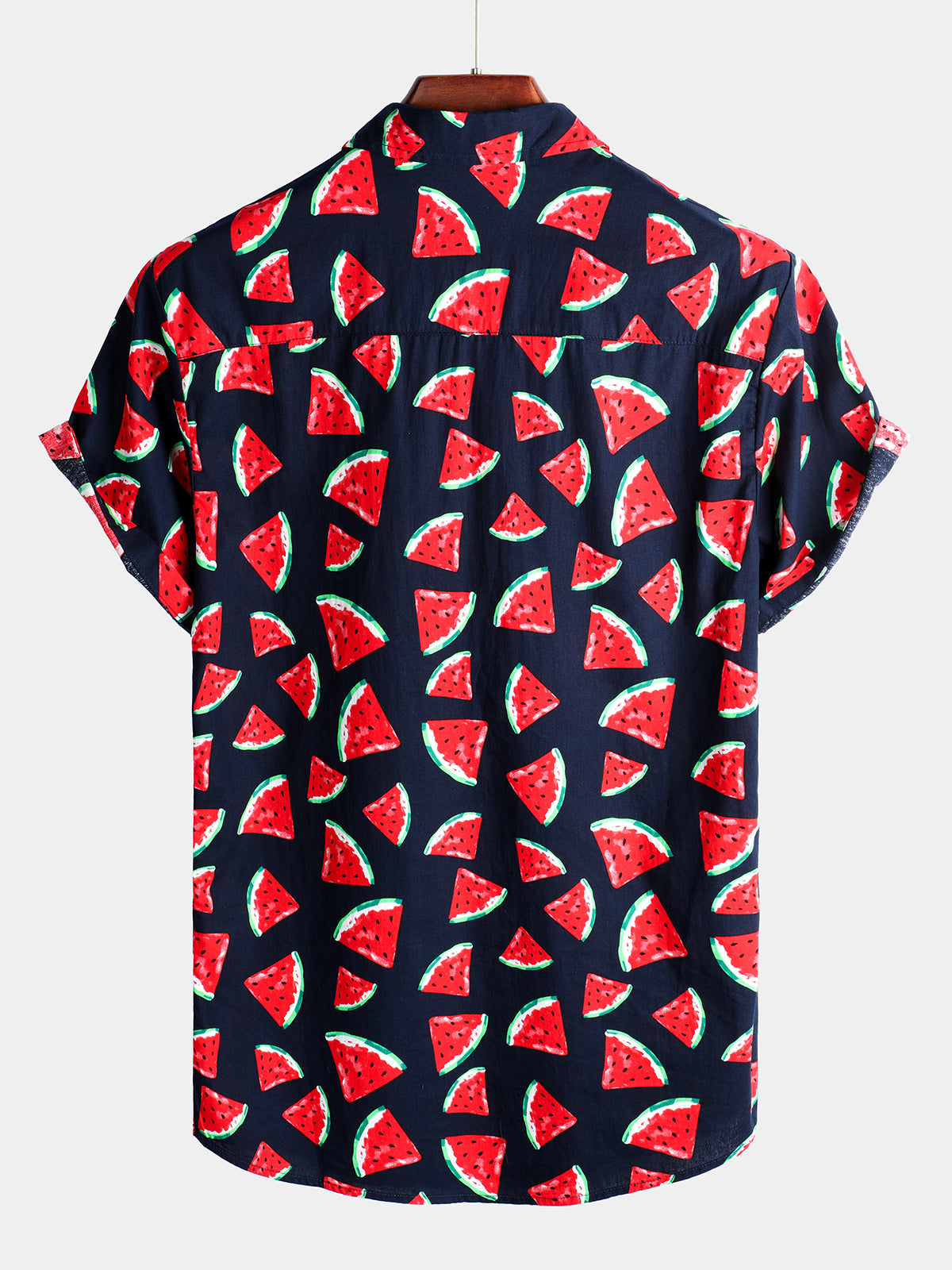 Watermelon Tropical Hawaii Fruit Print Cotton Shirt