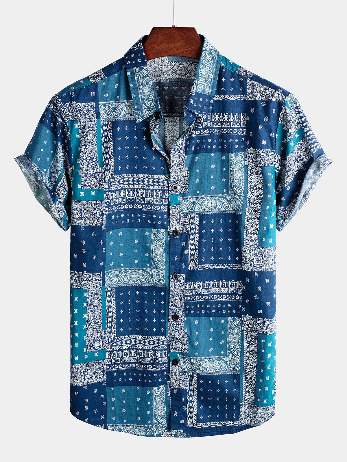 Printed Short Sleeve Cotton Shirt