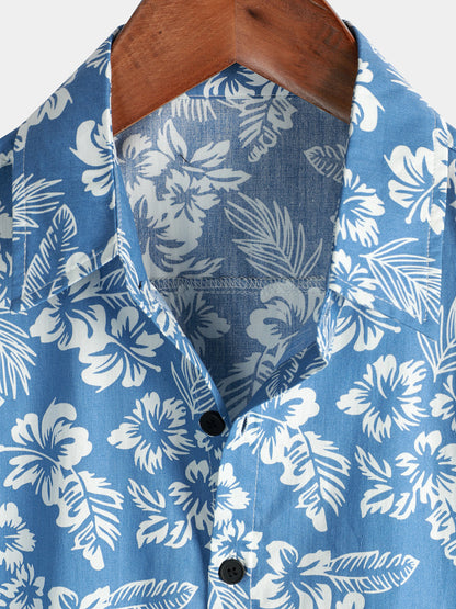 Tropical Floral Print Beach Shirt