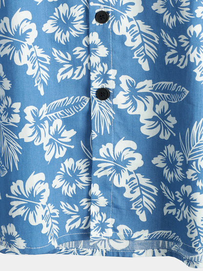 Tropical Floral Print Beach Shirt