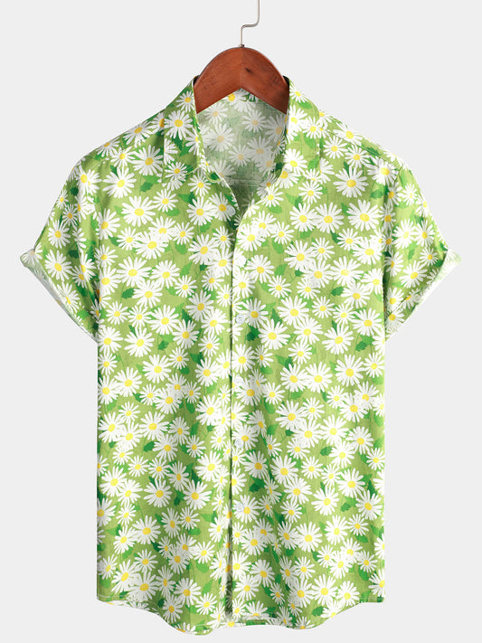 Summer Floral Short Sleeve Beach Shirt