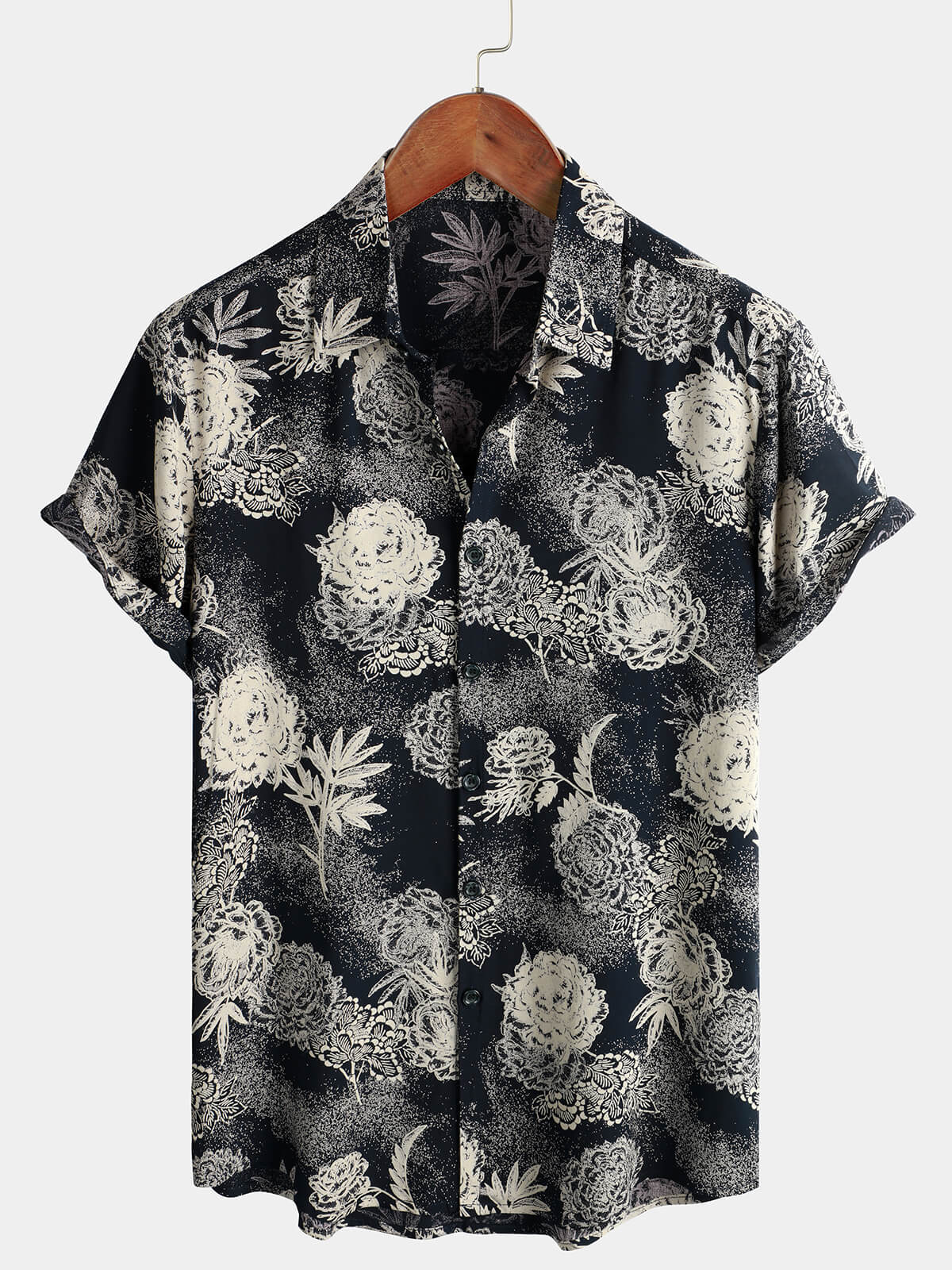 Summer Style Vintage Floral Print Short Sleeve Shirt