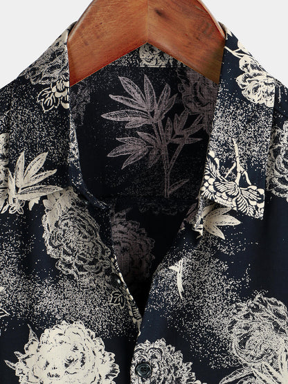 Summer Style Vintage Floral Print Short Sleeve Shirt