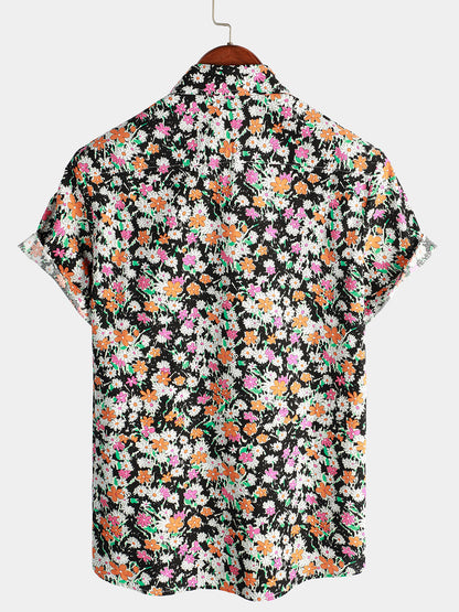 Daisy Floral Print Short Sleeve Summer Shirt