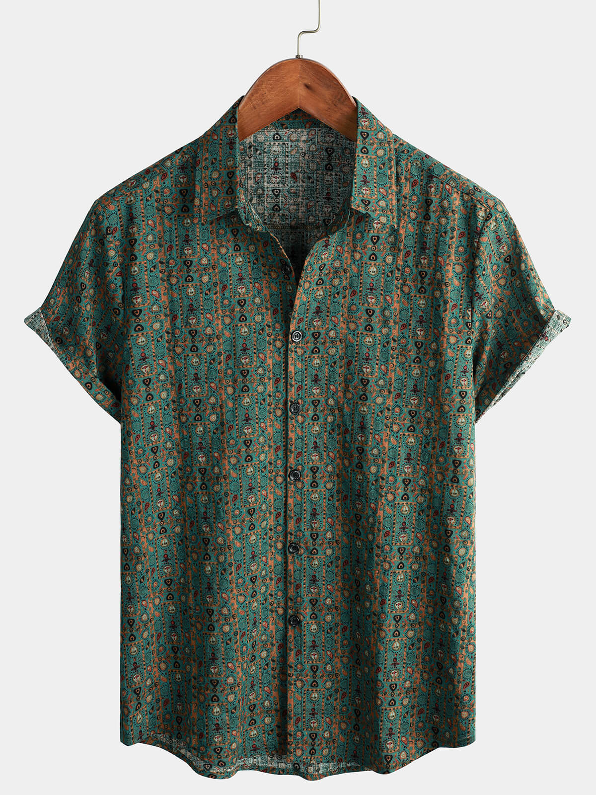 Vintage Paisley Print Retro Tribal Shirt