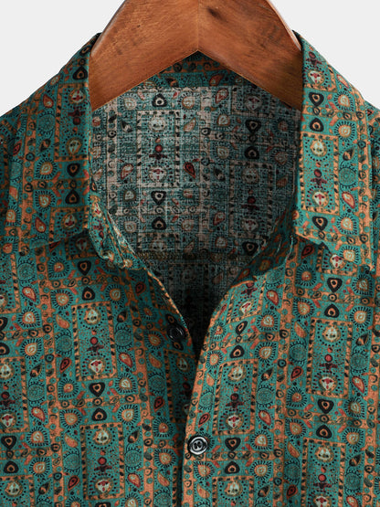 Vintage Paisley Print Retro Tribal Shirt