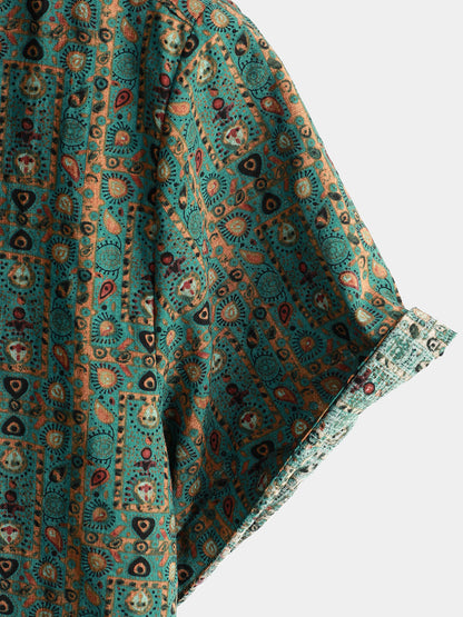 Vintage Paisley Print Retro Tribal Shirt