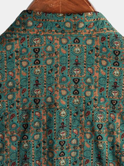 Vintage Paisley Print Retro Tribal Shirt