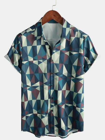 Geometric Print Short Sleeve Shirt