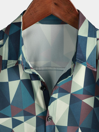 Geometric Print Short Sleeve Shirt