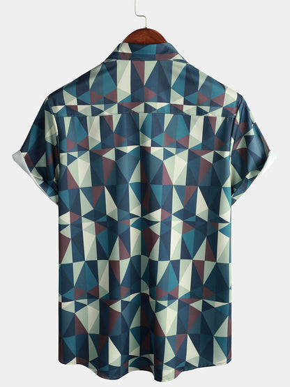 Geometric Print Short Sleeve Shirt