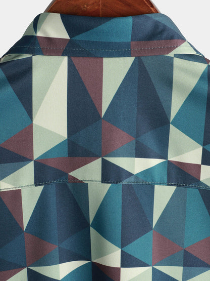 Geometric Print Short Sleeve Shirt