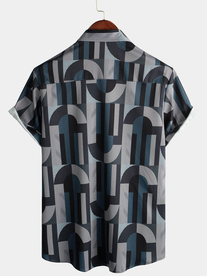 Vintage Geometric Art Print Shirt