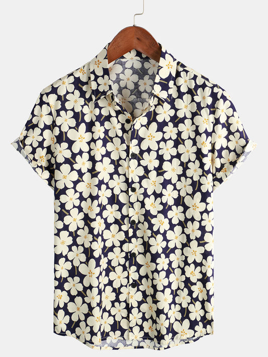 Casual Blooms Floral Print Holiday Shirt