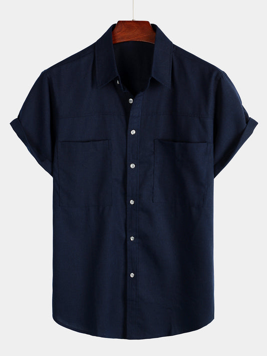 Linen Pockets Sleeve Shirt