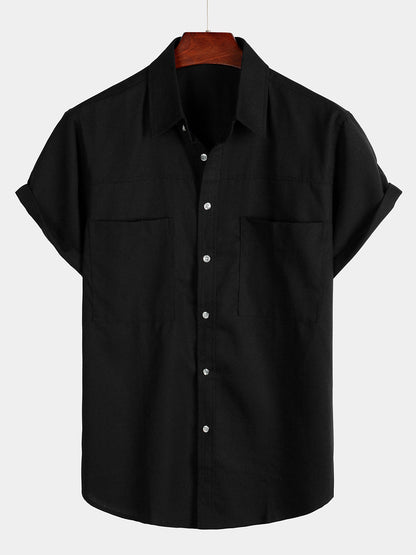 Casual Solid Color Short Sleeve Shirt