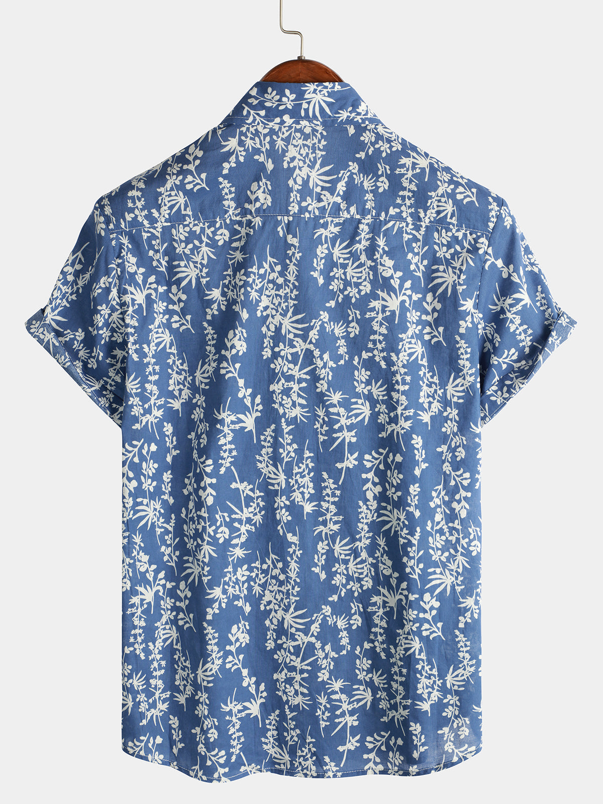 Leaf Printed Short Sleeve Shirt