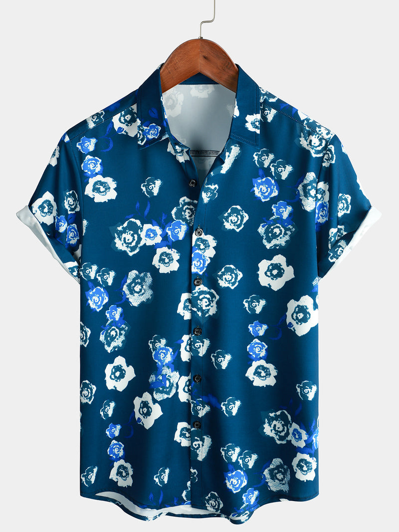 Holiday Summer Casual Floral Short Sleeve Shirt