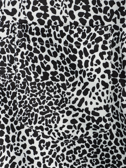 Leopard Pattern Summer Pocket Short Sleeve Shirt